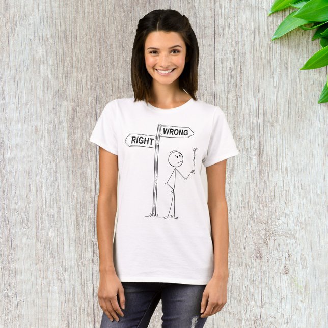 Rätt Fel Illustration T-Shirt (Skapare uppladdad)