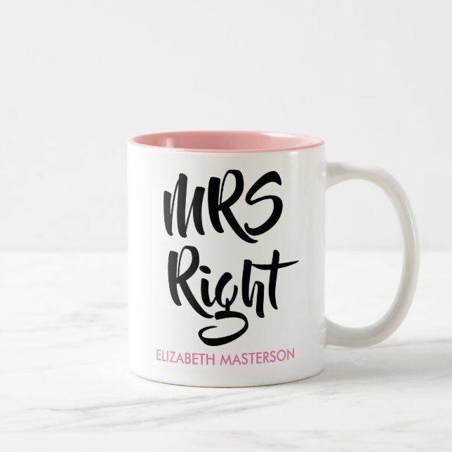 Rätt fru Hennes namn Kul Två-Tonad Mugg (Höger)