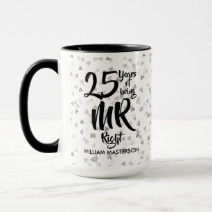 Rätt herrens roliga 25-års silverjubileum mugg