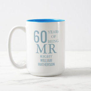 Rätt herrens roliga 60-års bröllopsjubileum Två-Tonad mugg