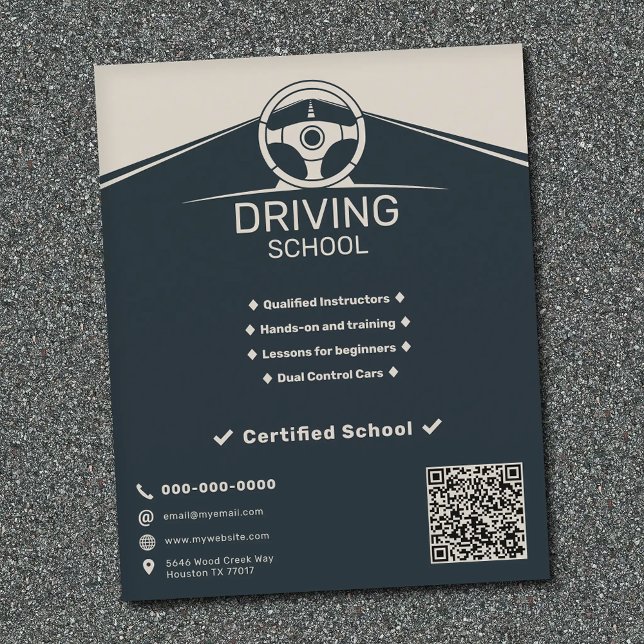 Ratt - Körskola Flygblad (Steering Wheel - Driving School Flyer)