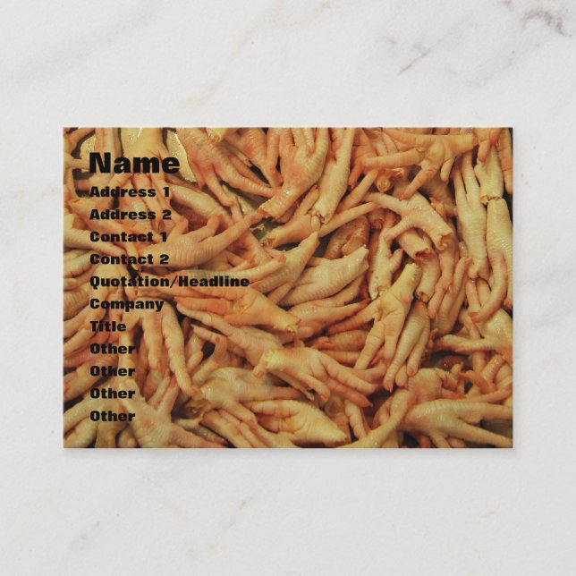 Rått kycklingfoder visitkort (Framsida)