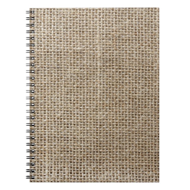 Rått Linen: Naturlig texturerad struktur. Anteckningsbok (Framsidan)