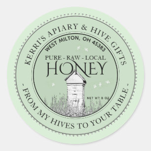 Rått lokalt honung från mina nässelfeber till Bord Runt Klistermärke