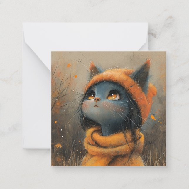 Rätt nedtryckt: Adsible Cat Notecards Anteckningskort (Framsida)