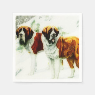 Rått och jämnt St Bernard - målning Pappersservett