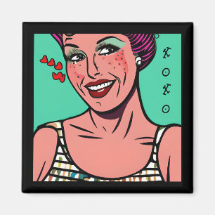 Rätt Retro Pop Art XOXO Magnet