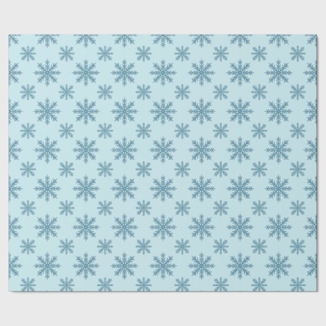 Rätt retro snöflingemönster blues akvarell presentpapper (Seam)