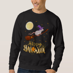 Rått Ritt Häxa Hagelgevär Rått Halloween Lång Ärmad Tröja