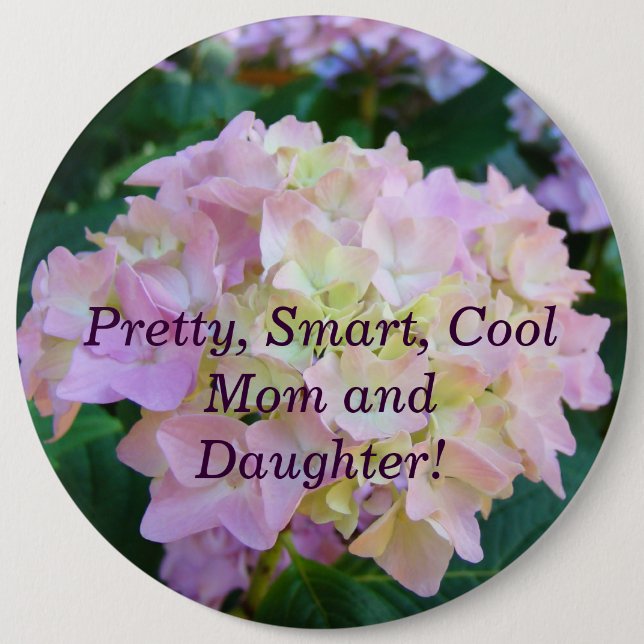 Rätt snygg cool mamma och dotter knappblommor knapp (Framsida)