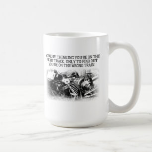 Rätt spår fel tåg rolig mugg