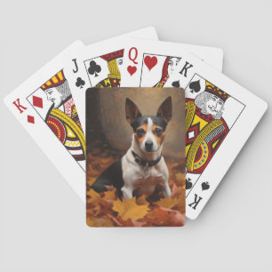 Rått Terrier i höstlöv Fall Inspirera Casinokort