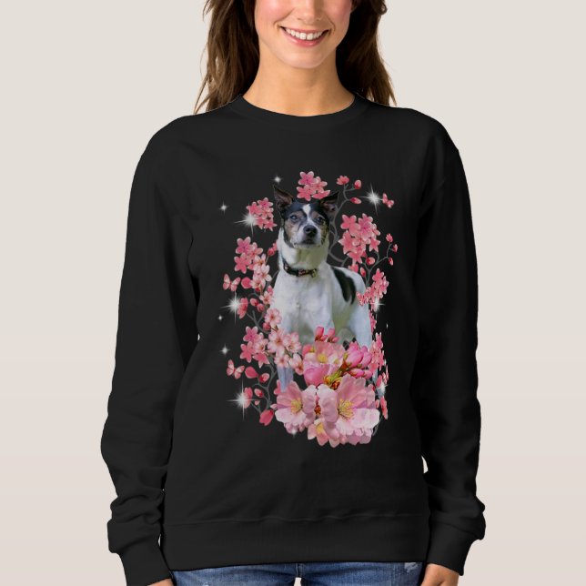 Rått Terrier Körsbärsblom Blommor T Shirt (Framsida)