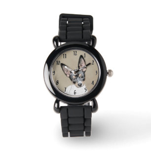 Rått Terrier-målning - Söt originell hundkonst Armbandsur