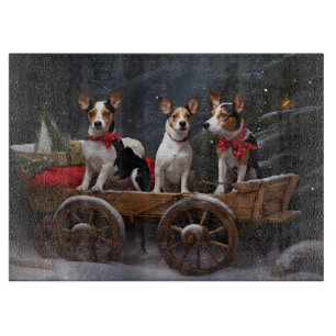 Rått Terrier Snöig släde juldekoration