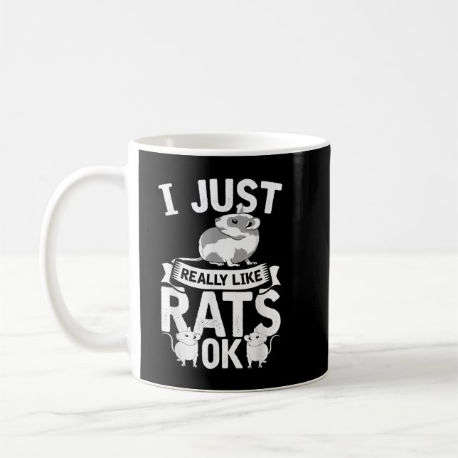Råtta Älskare Rodent Funny Animal Pet Cute Råtta Kaffemugg (Vänster)