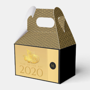 Råtta År 2020: Elegant för frukt, bär, Monogram, f Presentaskar