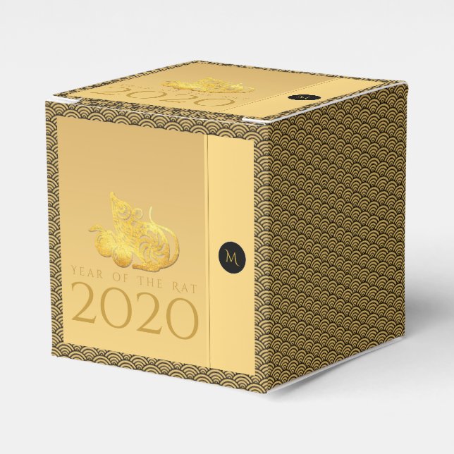 Råtta År 2020: frukts Elegant Monogram - förmånslå Presentaskar (Framsidan Sidan)