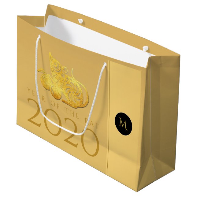 Råtta År 2020: frukts Elegant Monogram L Gift-säck (Framsidan Vinklad)