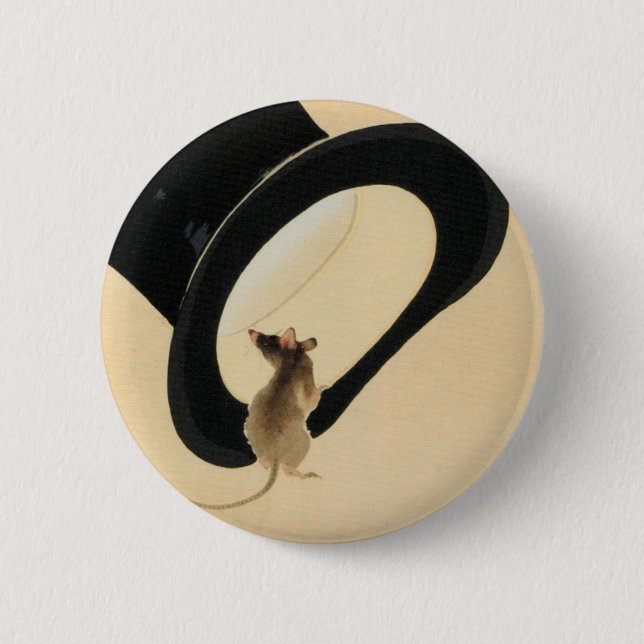 Råtta År 2020 Kinesisk Zodiac Birthday Button Knapp (Framsida)