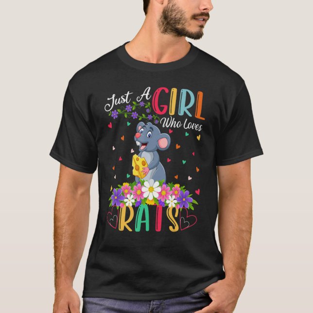 Råtta är bara en flicka som Kärlek Råttor T Shirt (Framsida)