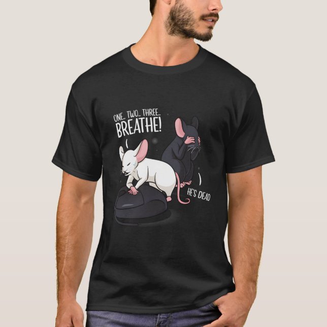 Råtta Computer Mouse Pun T Shirt (Framsida)