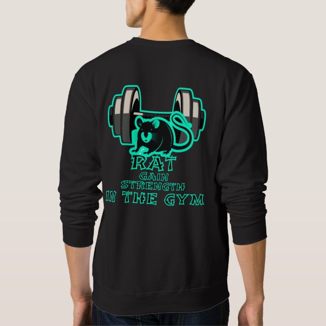 råtta får ökad styrka i gymmet lång ärmad tröja (Baksida)