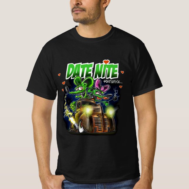 Råtta fink date nite t shirt (Framsida)