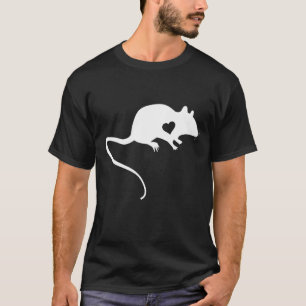 Råtta Heart Kärlek Rodent Råtta Älskare Mouse Anim T Shirt