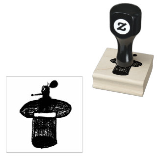 Råtta i Hat Frimärke Stämpel