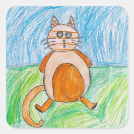 Råtta i HAT Fyrkantigt Klistermärke