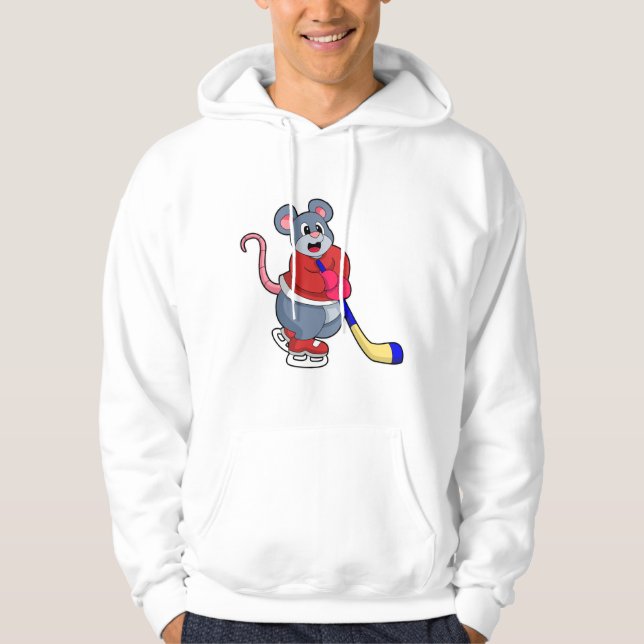 Råtta i ishockey med ishockey hoodie (Framsida)