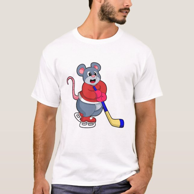 Råtta i ishockey med ishockey t shirt (Framsida)