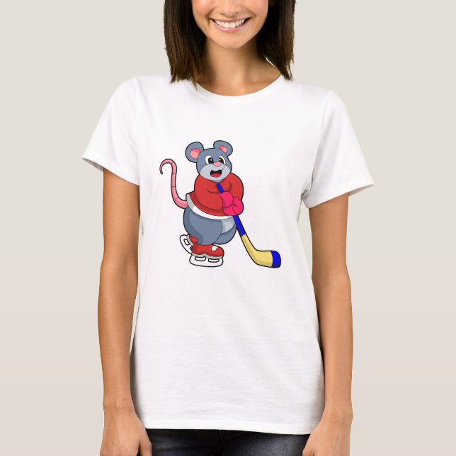 Råtta i ishockey med ishockey t shirt (Framsida)