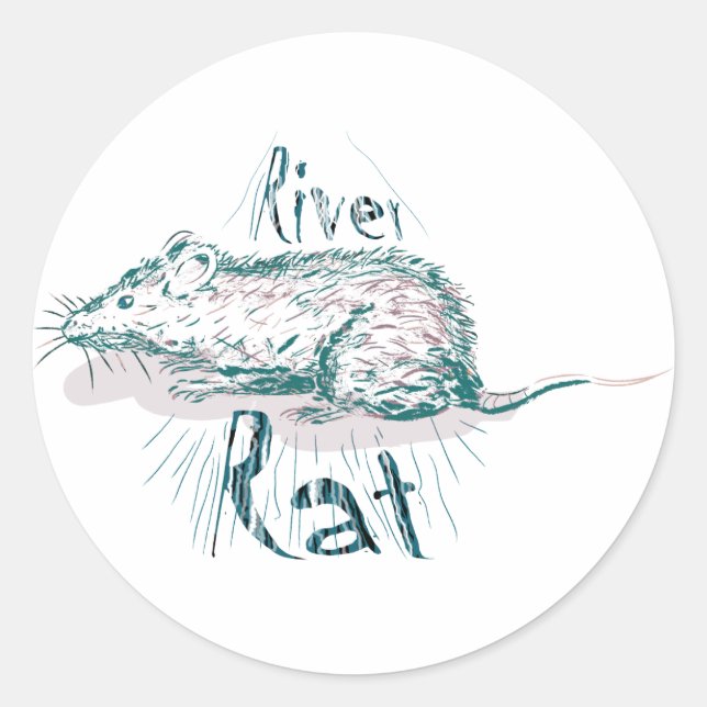 råtta-klistermärken runt klistermärke (Framsida)