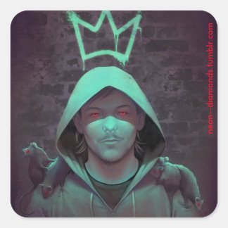 Råtta Kung Fyrkantigt Klistermärke