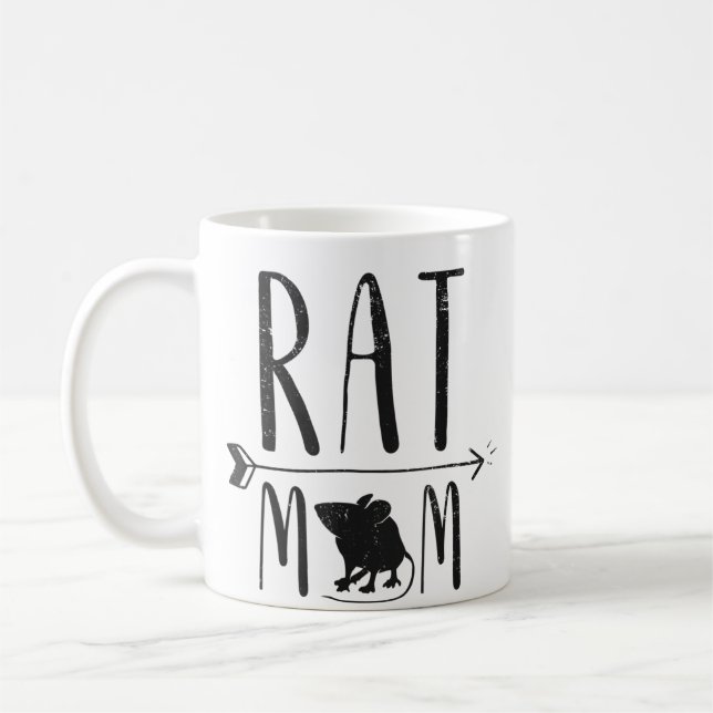 Råtta Mamma - Funny Retro Pet Mouse Råtta eller Ro Kaffemugg (Vänster)