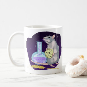 Råtta med en magisk potion. Starry himlar. D20 Kaffemugg