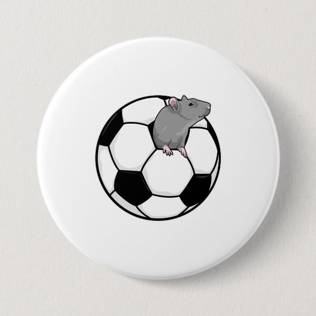 Råtta med fotboll knapp (Framsida)