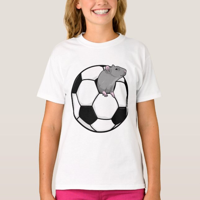 Råtta med fotboll t shirt (Framsida)