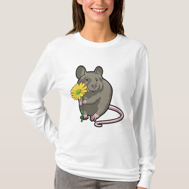 Råtta med gult Flower T Shirt (Framsida)