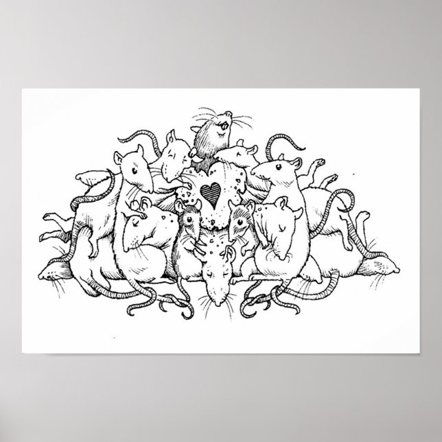 Råtta med hjärtkaka poster (Framsidan)