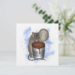 Råtta och Bake Beans Art Kort