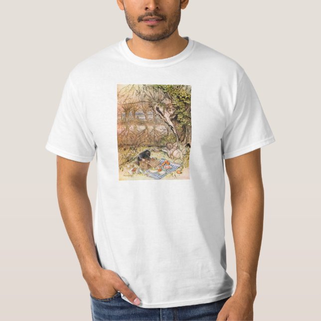 Råtta och Mole har en Picnic - Arthur Rackham T Shirt (Framsida)