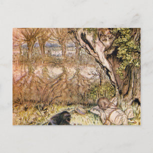 Råtta och Mole har en Picnic - Arthur Rackham Vykort