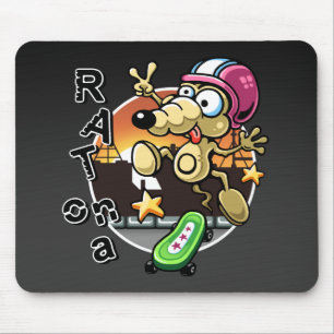 Råtta på en Skateboard Mousepad Musmatta