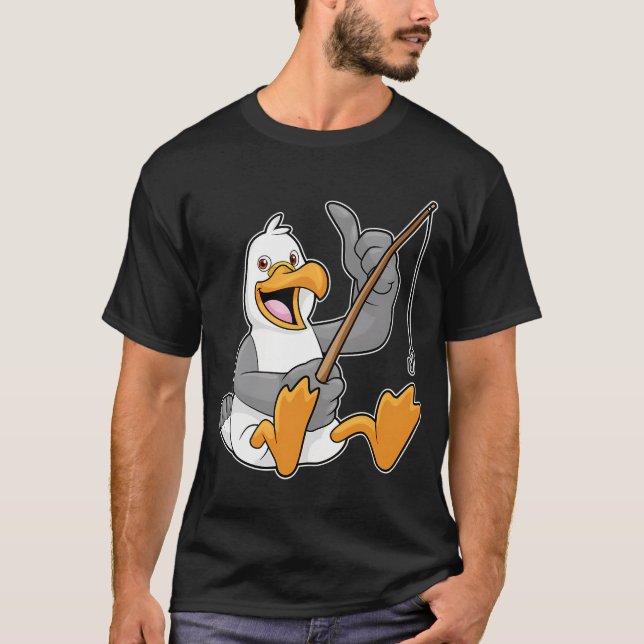 Råtta på fiske med fiskespö t shirt (Framsida)