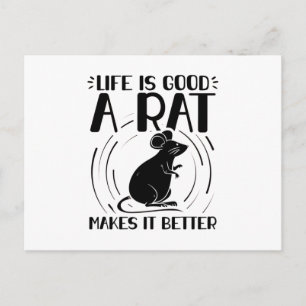 Råtta Pet Rodent Råttor Animals Gifts Vykort