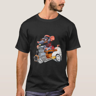 Råtta Rod Drag Tävla Old school Cars Råtta på övre T Shirt