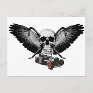 Råtta Rod Skull & Crowbar Vykort